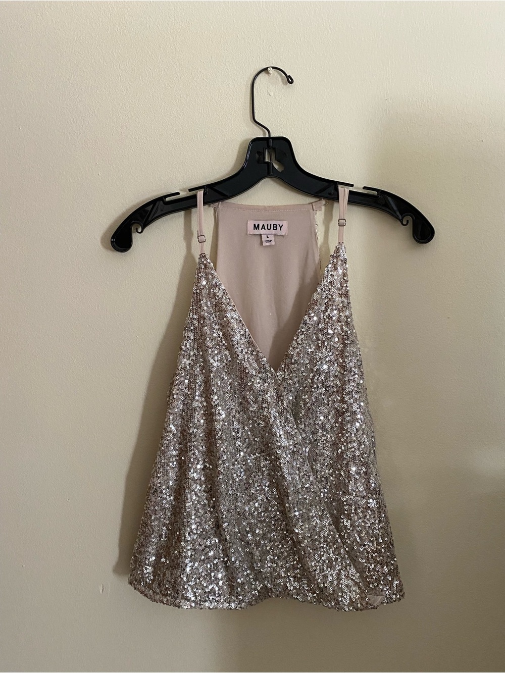 Mauby Champagne Sequin Strapless Cami